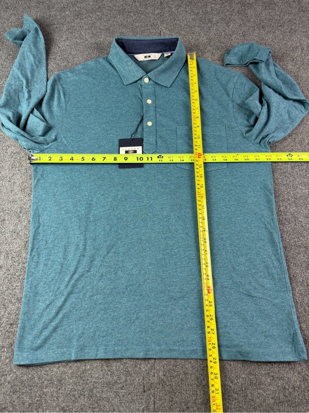 Joseph Abboud Mens Cotton Blend Long Sleeve Polo Shirt Size L Grayish Blue NWT - Picture 7 of 9